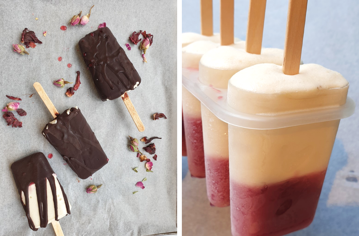 Hibiscus & Rose Jelly Tip Ice Creams by New Zealand Herbal Brew