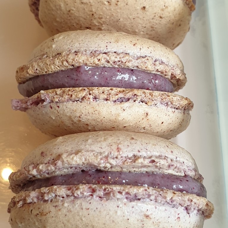 Raspberry, Blackcurrant & Rose Water Macarons by New Zealand Herbal Brew